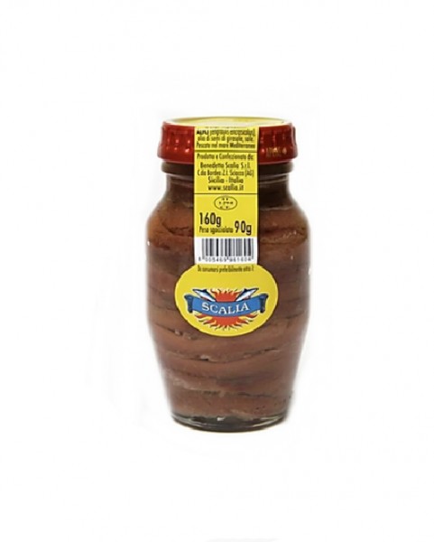 Anchovy fillets in sunflower oil - 160 gr.