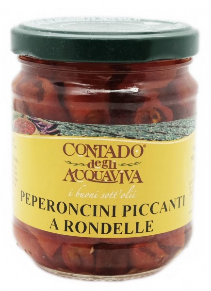 Peperoncini piccanti a rondelle sottolio - 280 gr.